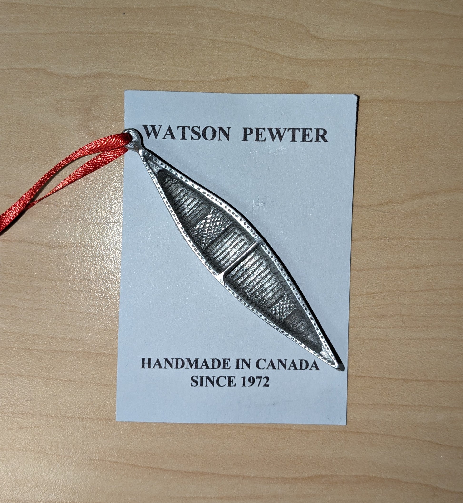 Pewter Canoe ornament