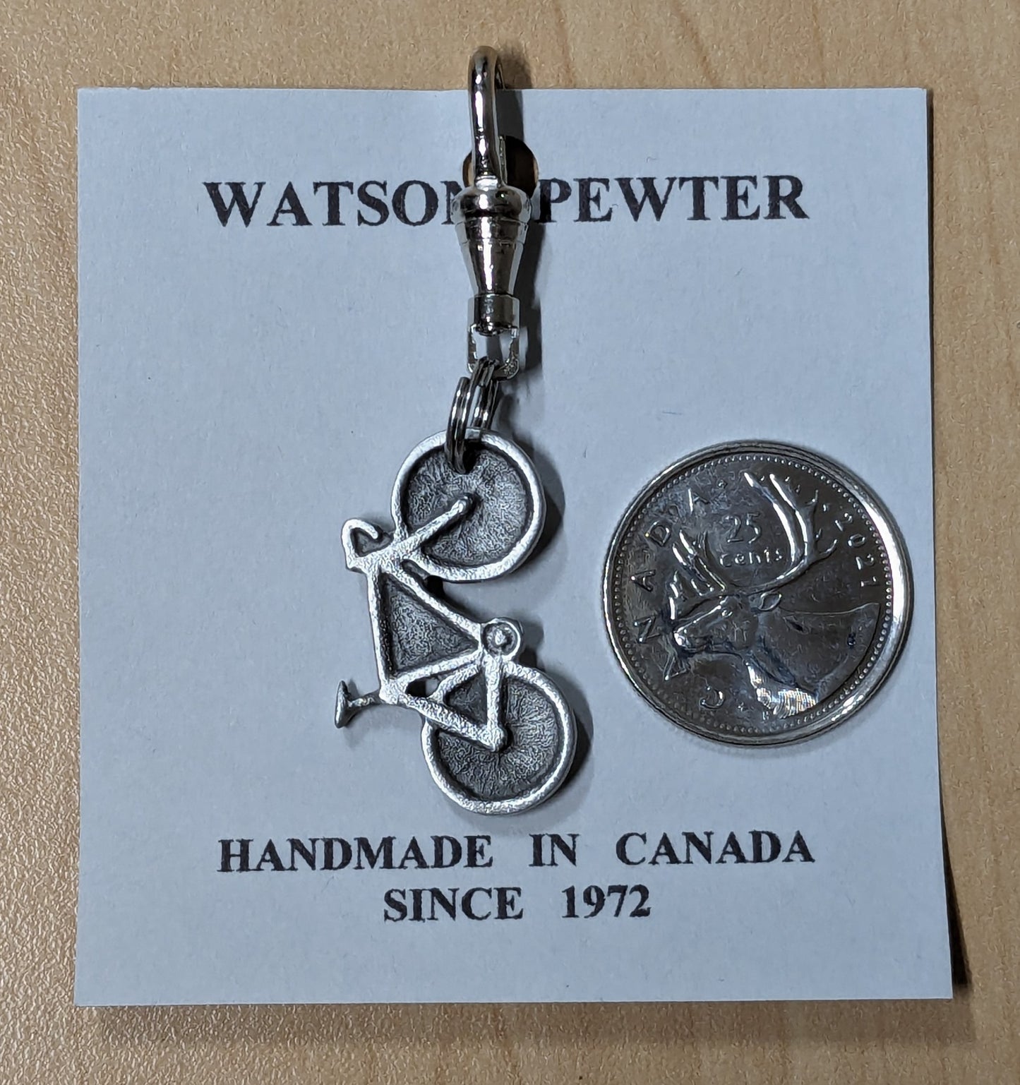 Zipper Pull - Pewter Bicycle
