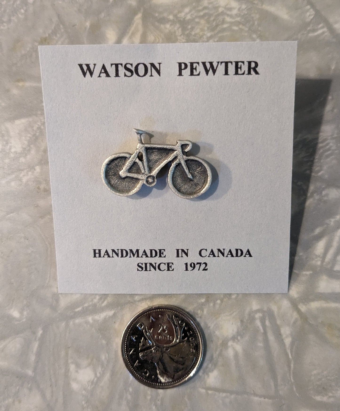 cycling pin made of pewter -lapel pin