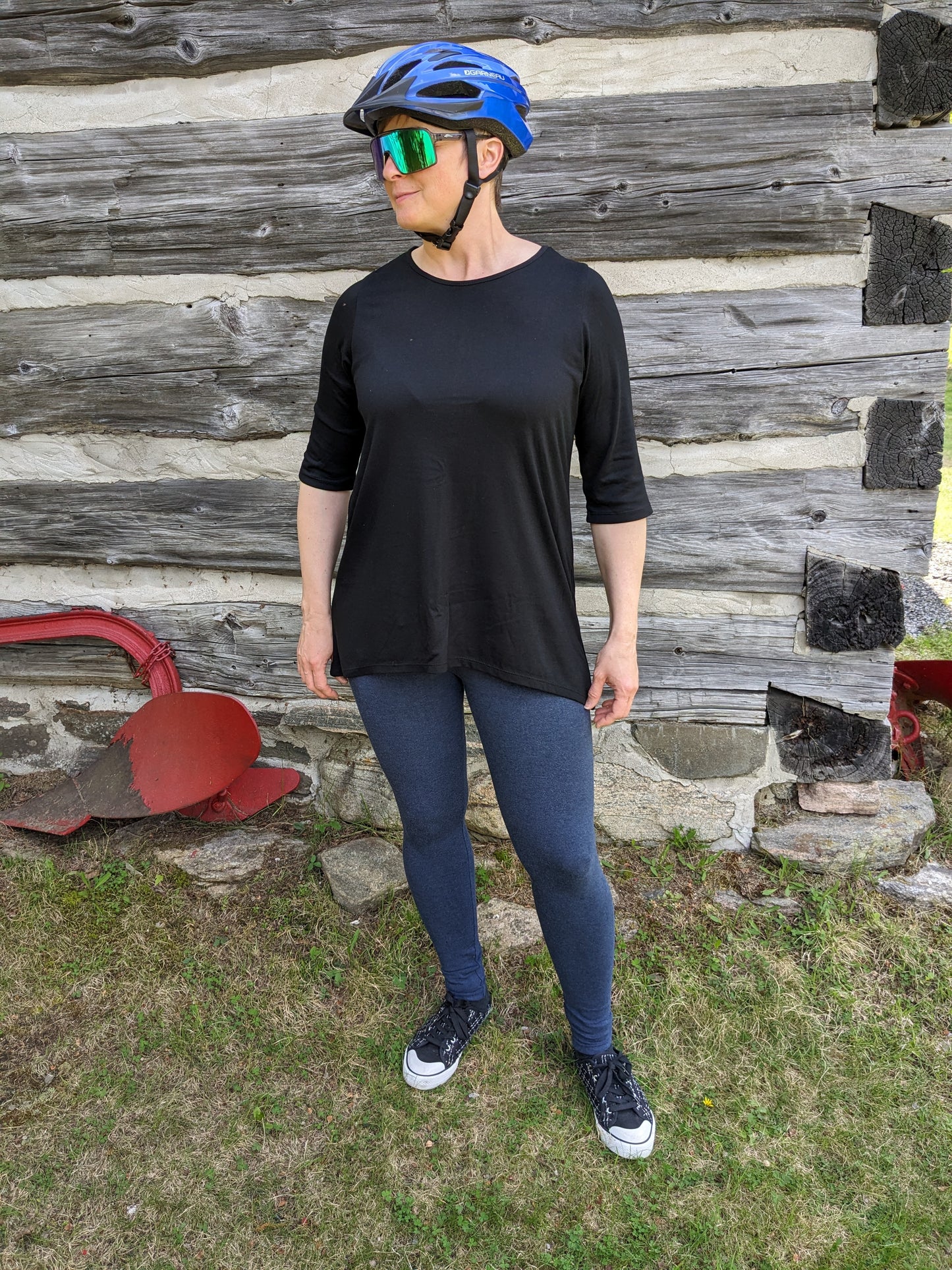 Black Blank Bamboo 3/4 Sleeve Fluid Top - Women's sizing This fluid top is great for all body types! Very flattering flowy tummy area. Super silky softness that is a very light weight fabric! 70% bamboo rayon 30% org. cotton