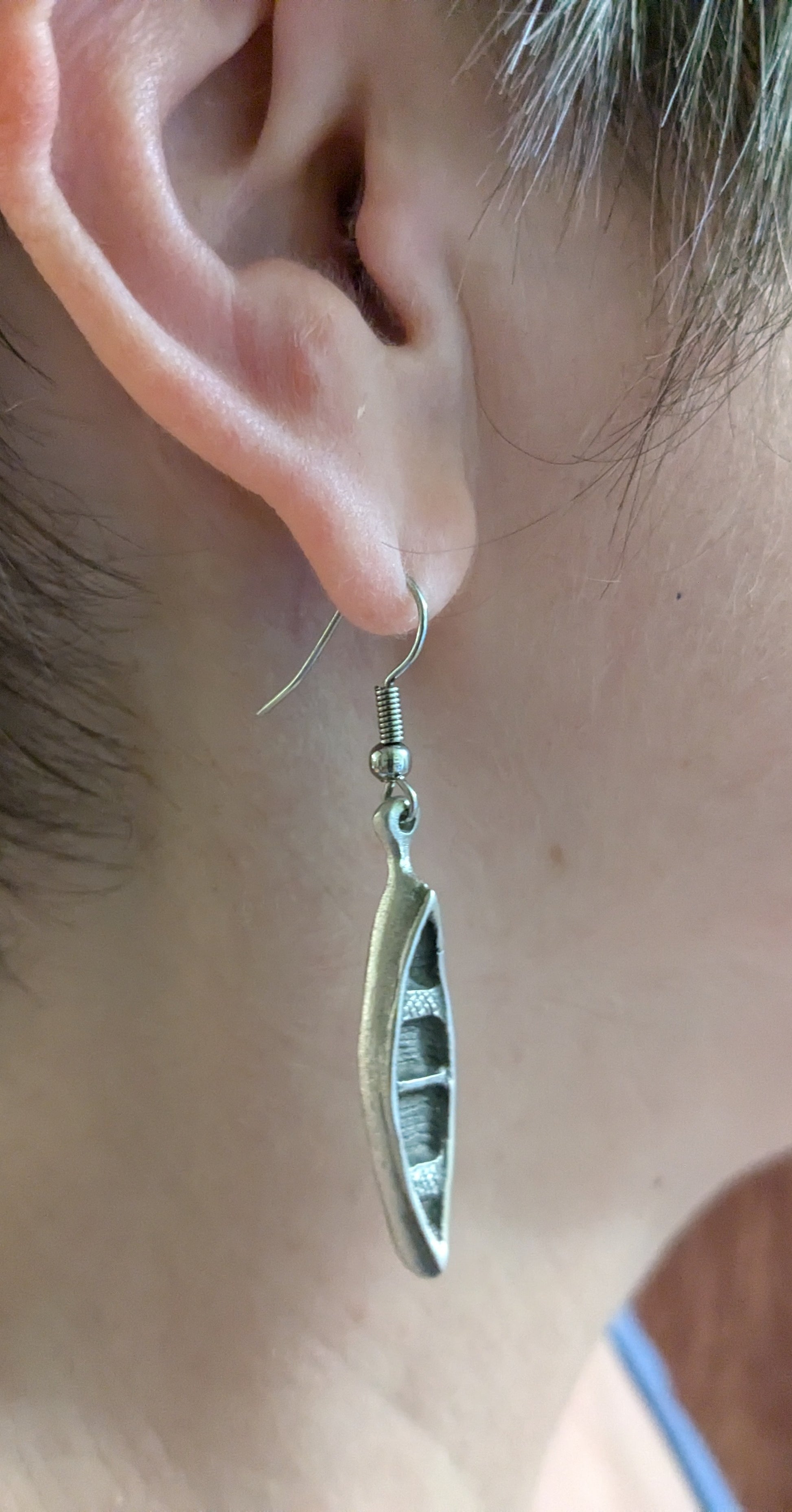 canoe solid pewter drop earrings with surgical steel hooks